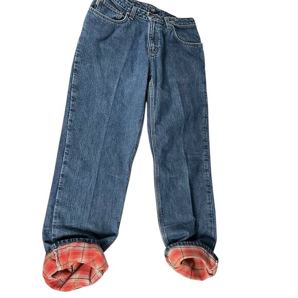 CARHARTT Men's Relaxed Fit Flannel Lined Jeans Medium Wash 100% Cotton No Size - Picture 16 of 16